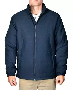 Мужская стеганая дутая куртка с молнией во всю длину и воротником-стойкой Vintage 1946, синий