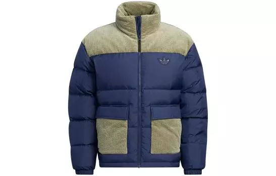 Мужская стеганая куртка Adidas Originals, цвет Beige/Blue