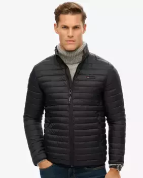 Мужская стеганая куртка Fuji Lite без капюшона Superdry, черный