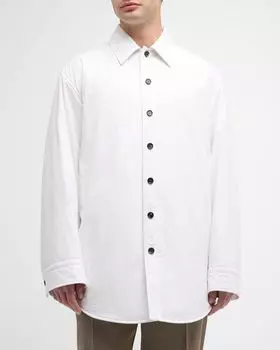 Мужская стеганая куртка из матового поплина Bottega Veneta, цвет Bianco