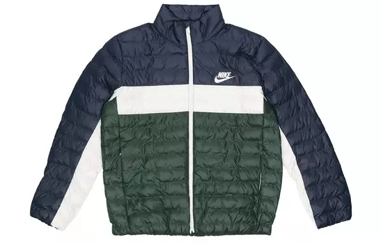 Мужская стеганая куртка Nike, цвет blue and green color matching