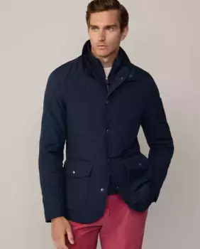 Мужская стеганая куртка с утеплителем Hackett, темно-синий