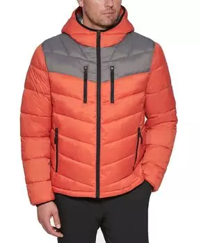 Мужская стеганая стеганая куртка chevron с капюшоном, созданная для macy's Club Room