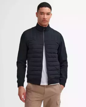 Мужская стеганая толстовка с застежкой-молнией Barbour, черный