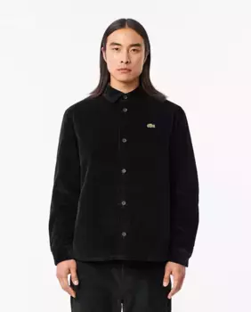 Мужская стеганая вельветовая рубашка Lacoste, черный