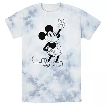 Мужская стираная футболка Disney Mickey And Friends Mickey Peace Outline Licensed Character
