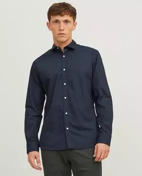 Мужская строгая рубашка узкого кроя Jack & Jones, светло-синий