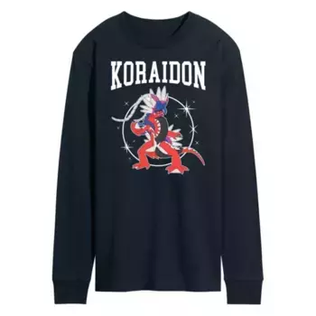 Мужская студенческая футболка с длинным рукавом и принтом Pokemon Koraidon Licensed Character, синий