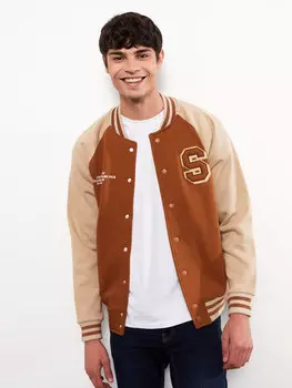 Мужская студенческая куртка оверсайз с длинным рукавом LCW Casual