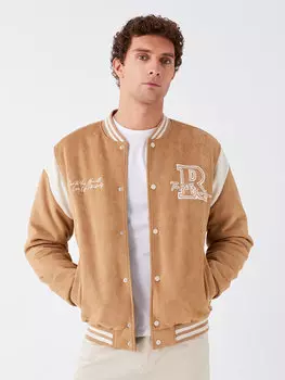 Мужская студенческая куртка стандартного кроя с длинными рукавами LCW Casual, темно-бежевый