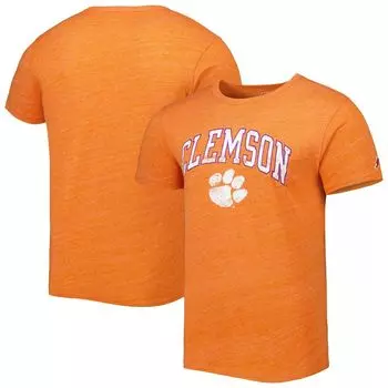 Мужская студенческая одежда Футболка из трех смесей Heather Orange Clemson Tigers 1965 Arch Victory Falls