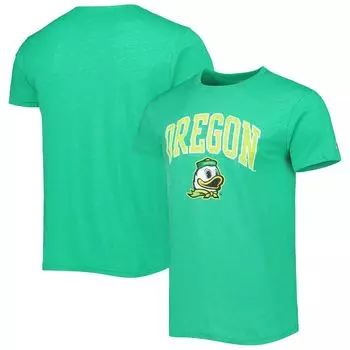Мужская студенческая одежда Футболка из трех смесей Heather Kelly Green Oregon Ducks 1965 Arch Victory Falls