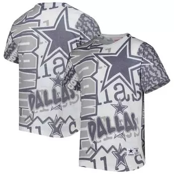 Мужская сублимированная футболка Mitchell & Ness White Dallas Cowboys Jumbotron 2.0