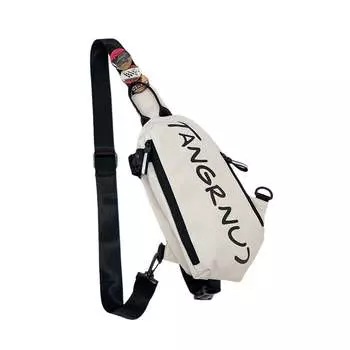 Мужская сумка через плечо Barang Balang, Белый + значок + кулон