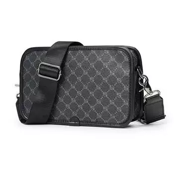 Мужская сумка через плечо Cartelo/Catilla из кожи крокодила, Узор черный