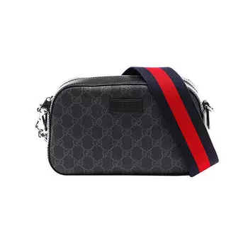 Мужская сумка через плечо Gucci с цветным ремнем, черный