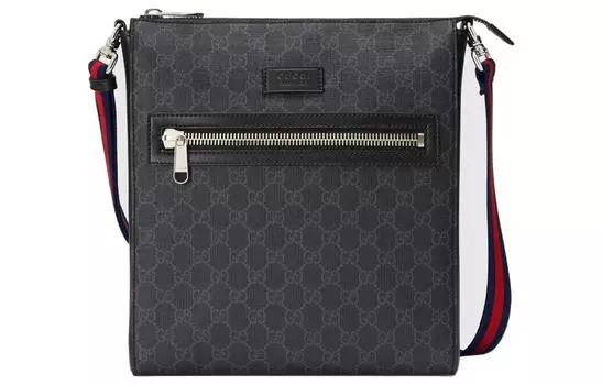 Мужская сумка через плечо Gucci с карманом на молнии, черный