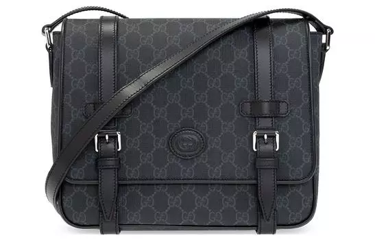 Мужская сумка через плечо Gucci с принтом, серый