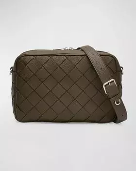 Мужская сумка через плечо Intrecciato среднего размера Bottega Veneta, цвет Silvernat