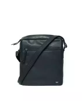 Мужская сумка через плечо из черной кожи Privata, чёрный