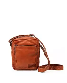 Мужская сумка через плечо из мытой кожи цвета кожи Stamp, светло-коричневый
