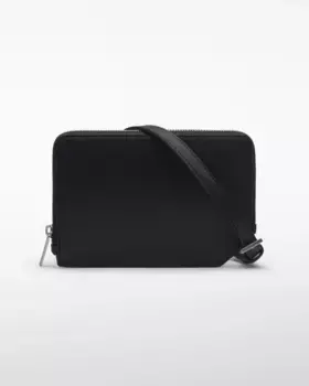 Мужская сумка через плечо из некожаной кожи черного цвета Adolfo Dominguez, черный