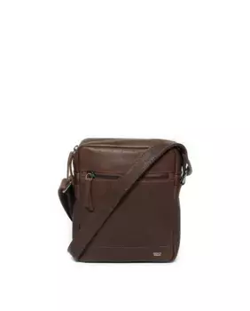 Мужская сумка через плечо из темно-коричневой кожи Privata, темно-коричневый