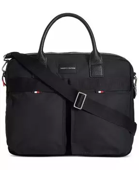 Мужская сумка для компьютера с логотипом Tommy Hilfiger, черный