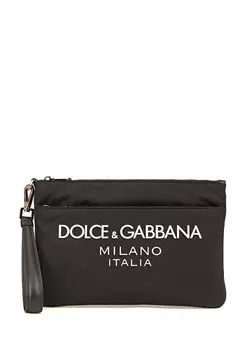 Мужская сумка для рук с черным логотипом Dolce&Gabbana