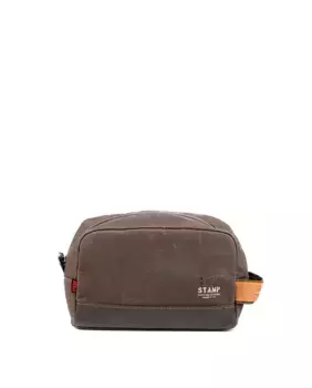 Мужская сумка для туалетных принадлежностей из серого вощеного холста Stamp, серый