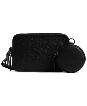 Мужская сумка-кроссбоди Charter Crossbody в черном исполнении из фирменной кожи с металлической цепочкой COACH, черный