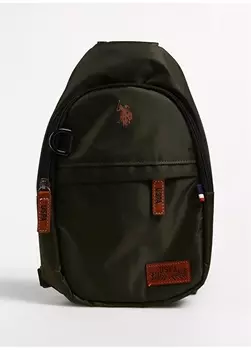 Мужская сумка-мессенджер из ткани цвета хаки U.S. Polo Assn.