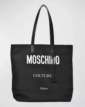 Мужская сумка-тоут с логотипом Moschino, цвет Black Multi