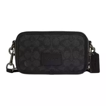 Мужская сумка Wyatt Coated Canvas Crossbody, антрацитового цвета COACH