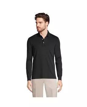 Мужская супермягкая рубашка-поло Supima с длинными рукавами Lands' End