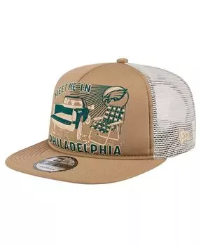 Мужская светло-коричневая бейсболка Philadelphia Eagles Meet Me 9FIFTY Snapback New Era, бежевый