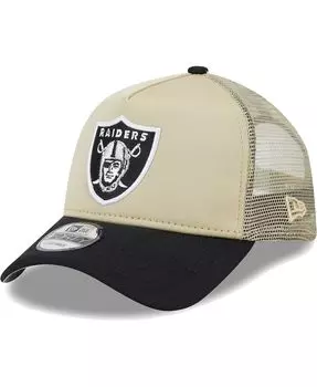 Мужская светло-коричневая черная регулируемая кепка Las Vegas Raiders All Day A-Frame Trucker 9FORTY New Era