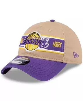 Мужская светло-коричневая/фиолетовая регулируемая кепка Los Angeles Lakers NBA Draft 9TWENTY 2024 New Era, коричневый
