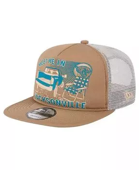 Мужская светло-коричневая кепка Jacksonville Jaguar Meet Me 9FIFTY Snapback New Era, бежевый