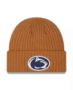 Мужская светло-коричневая классическая вязаная шапка Penn State Nittany Lions Core с манжетами New Era, коричневый