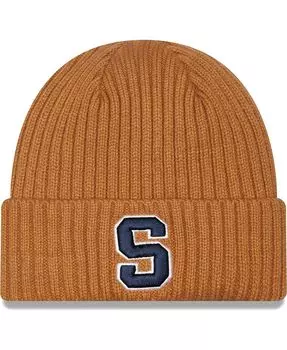 Мужская светло-коричневая классическая вязаная шапка с манжетами Syracuse Orange Core New Era