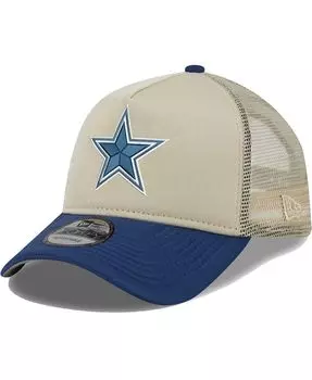 Мужская светло-коричневая, темно-синяя регулируемая шляпа Dallas Cowboys All Day A-Frame Trucker 9FORTY New Era