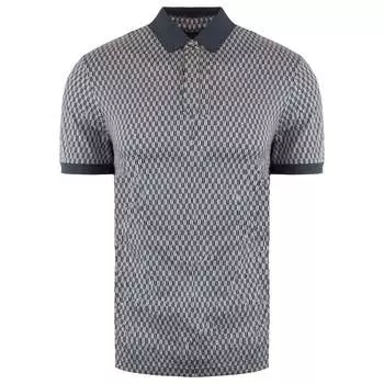 Мужская светло-серая/черная рубашка-поло с рисунком Emporio Armani, мультиколор
