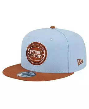 Мужская светло-синяя/коричневая кепка Detroit Pistons 2-Tone Color Pack 9fifty Snapback Hat New Era, синий