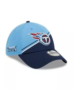 Мужская светло-синяя, темно-синяя кепка Tennessee Titans 2023 Sideline 39THIRTY Flex. New Era