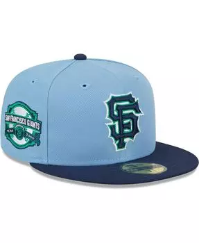 Мужская светло-синяя, темно-синяя шляпа San Francisco Giants Green Undervisor 59FIFTY. New Era