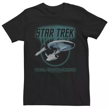 Мужская светящаяся футболка Star Trek Original Series Enterprise Licensed Character, черный