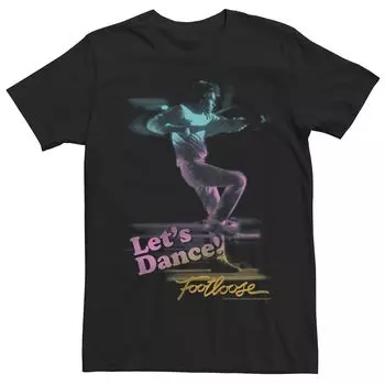 Мужская свободная футболка Let's Dance с неоновым логотипом Licensed Character