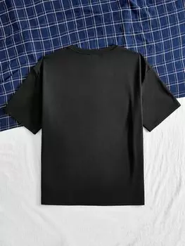 Мужская свободная футболка Manfinity EMRG с надписью «животный» повседневная, черный цвет