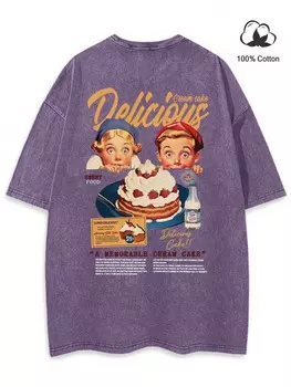 Мужская свободная футболка с заниженными плечами и принтом «Ангел» Hypemode Manfinity, фиолетовый